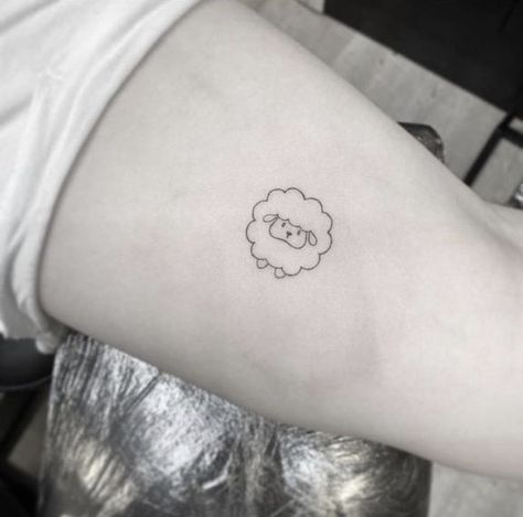 Sheep Tatoos Ideas, Cute Sheep Tattoo, Small Sheep Tattoo, Tattoo Sheep, Lamb Tattoo, Sheep Tattoo, Biblical Tattoos, Bible Tattoos, Cross Tattoos For Women