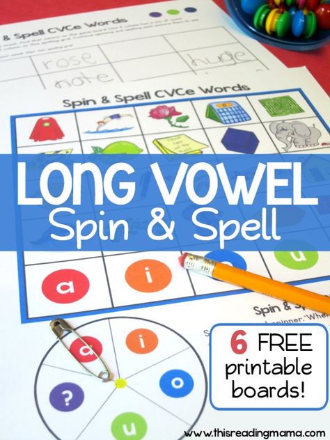 Long Vowels Activities, Magnet Letters, Teaching Vowels, Long Vowel Words, Vowel Activities, Cvce Words, Spelling Games, Long Vowel, Long Vowels