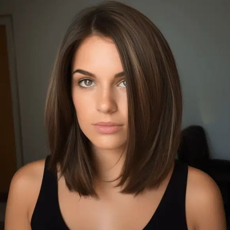 40 Low-Maintenance Medium-Length Haircuts For On-the-Go Women Layered Lob Haircut For Fine Hair, Invisible Layers Haircut Shoulder Length, Haircuts That Frame Your Face Long Hair, Medium Bob Side Part, Short Hairstyles For Women In Their 30s, Short Dark Balayage Hair, A Line Bob Medium, Plus Size Haircut Double Chin, Tuns Bob Lung