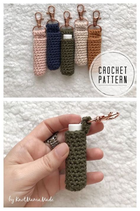 Lip Balm Key Chain Crochet Pattern Things To Make From Crochet, Crochet Project Videos, Macrame Crochet Keychain, Things To Crochet For Your Mom, Crotecht Patterns, Ideas For Craft Shows, Crochet Gifts Simple, Cute Things To Knit For Beginners, Things You Can Crochet