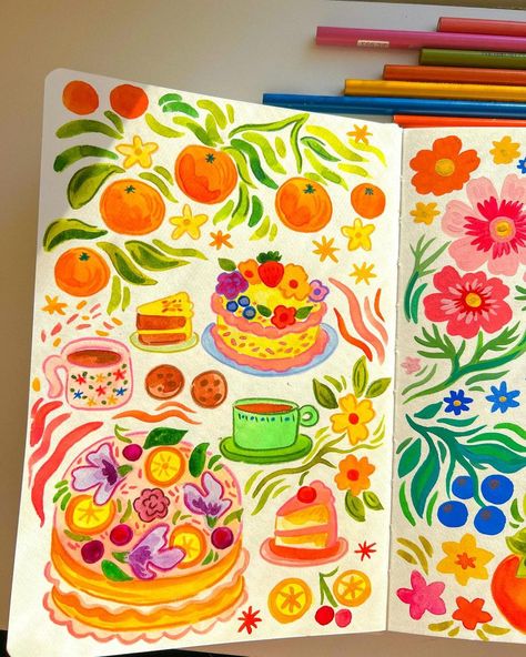 cozy doodles 🎂🕯️🍊🍪 | Instagram Cozy Doodles, Markers Drawing Ideas, Posca Art, Arte Sketchbook, Marker Drawing, Doodle Art Designs, Color Pencil Art, Coloring Book Art, Book Art Drawings