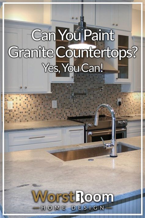 Can You Paint Granite Countertops? Yes, You Can! Paint Granite Countertops, Kitchen Design Granite Countertops, Painted Granite Countertops, Paint Granite, Painting Bathroom Countertops, Bathroom Countertops Diy, Kitchen Granite Countertops, Granite Paint, Granite Bathroom Countertops