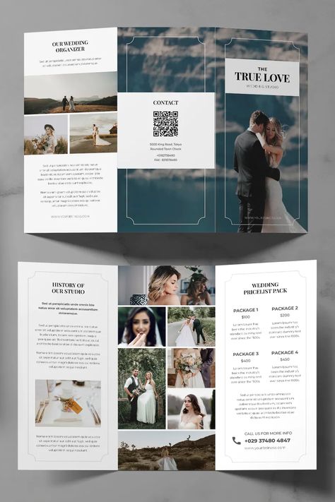 Events Brochure Design, Event Project Plan Template, Wedding Brochure Design Layout, Wedding Brochure Design, Tri Fold Brochure Design, Wedding Flyer, Brochure Layout Design, Event Planning Brochure, Church Brochures