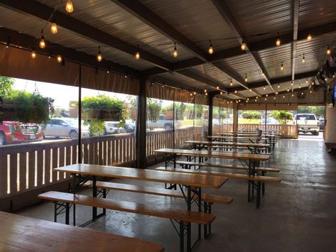 Our clear vinyl patio panels are easy to roll up & use. Enhance your restaurant's patio with our commercial roller shades. Contact us today for a free quote! Vinyl Patio Covers, Restaurant Remodel, Winter Patio, Hanok House, Southern Patio, Outdoor Restaurant Patio, Garden Roof, Outside Seating Area, Outdoor Restaurant Design