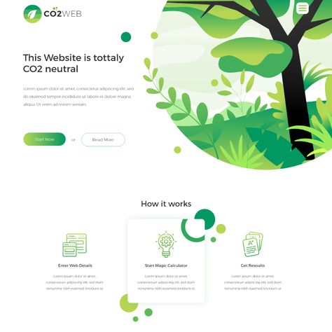 Eco friendly CO2 Website Design by Inkyy.com Eco Friendly Website Design, Eco Website Design, Site Design Website, Green Website, Banner Website, Green Web, Ui Design Website, Creative Web Design, Design Websites