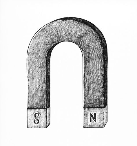 Hand-drawn horseshoe magnet illustration | free image by rawpixel.com Magnet Tattoo Ideas, Magnet Tattoo, Horseshoe Illustration, Magnet Illustration, Magnet Drawing, Nerdy Tattoos, Stick N Poke Tattoo, Hand Images, Poke Tattoo