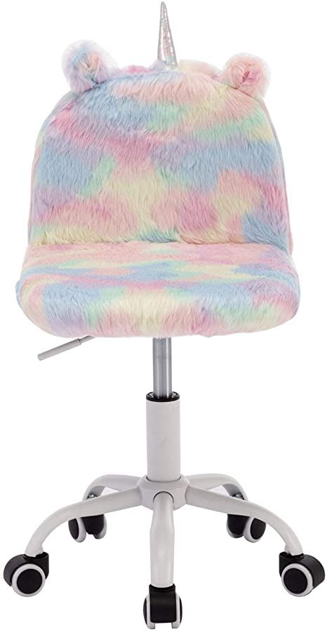 Study Desk Chair, Kids Study Desk, Girls Vanity, Study Table And Chair, Girl Desk, Kids Study Table, Colorful Desk, Desain Pantry, Rolling Chair