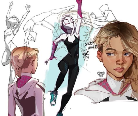 Likelihood Art, Draw Procreate, Spider Sona, Spiderman Spiderverse, Spider People, Into The Spiderverse, Ghost Spider, Spider Art, Spiderman Artwork