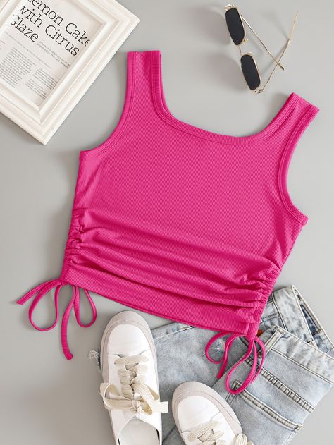 Crop Tops Short Sleeve, Preppy Tank Tops, Top Rojo, Teal Outfits, Preppy Tops, Top Summer Outfits, Cute Summer Tops, Summer Trends Outfits, Cute Dress Outfits