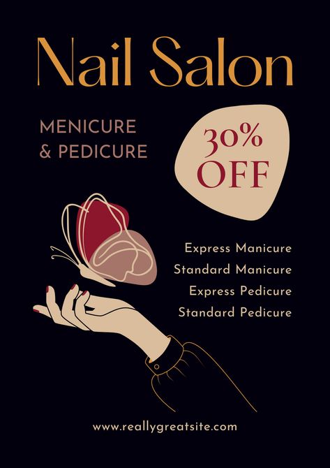 See more templates in my Canva portfolio 👉 https://www.canva.com/p/olegnik/ ⭐️ This design meets the following characteristics:  sale beauty salon discount promotional nail studio elegant fashion printable Canva Portfolio, Elegant Nail, Elegant Nail Art, Nail Studio, Elegant Nails, Canva Design, Visual Content, Canva Templates, Custom Posters