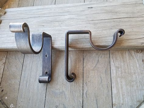 Rod Bracket, Curtain Rod Brackets, Iron Brackets, Drapery Rods, Hand Forged Iron, Forged Iron, Curtain Rod, Hand Forged, Curtain Rods