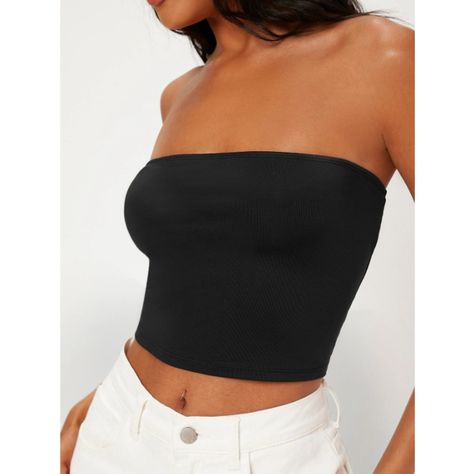 Basic Solid Crop Tube Top Size 6 (Medium) Body Measurements Bust 35.4-37" Waist Size 27.6-29.1" Product Measurements Bust 31.1" Length 15.2/10.1" ===== Size 8/10 (Large) Body Measurements Bust 37-39.4" Waist Size 29.1-31.5" Product Measurements Bust 33.5" Length 15.5/10.2" Material: Fabric Composition: 90% Polyester, 10% Elastane Color: Black Style: Casual Pattern Type: Plain Neckline: Strapless Sleeve Length: Sleeveless Length: Crop Fit Type: Slim Fit Fabric: Medium Stretch Care Instructions: M Crop Tube Top, Top Strapless, Black Floral Top, Womens Halter Tops, Vintage Crop Tops, Small Crop Tops, Cropped Tube Top, Print Crop Tops, Bandeau Top