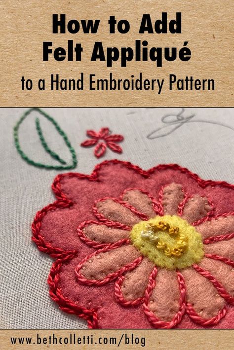 Flower Applique Patterns, Inspiration Crafts, Embroidery Tips, Wool Applique Patterns, Embroidery Lessons, Diy Embroidery Designs, Wool Embroidery, Felt Embroidery, Hand Embroidery Projects