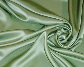 Tela, Satin Aesthetic, Monogram Robes, Green Silk Dresses, Silk Satin Fabric, Bridal Fabric, Sage Color, Floral Robes, Cheap Fabric