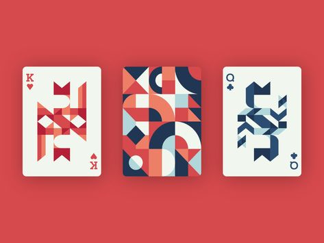 Playin Cards Design - Geometric and Abstract by Ruben Albrecht on Dribbble Themed Playing Cards, Geometric Card Design, Creative Playing Cards Design, Poker Graphic Design, Playing Cards Design Graphics, Play Cards Design, Abstract Illustration Geometric, Deck Of Cards Design, Poker Card Design