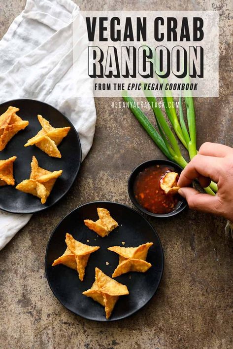 Vegan Crab Rangoon, Crab Rangoons, Crab Rangoon Recipe, Vegan Crab, Recipes For Thanksgiving, Butternut Squash Salad, Vegan Party, Vegan Asian, Crab Rangoon