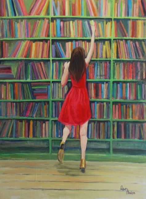 Reading Art, Woman Reading, World Of Books, Girl Reading, Book Shelf, Book Nooks, I Love Books, 그림 그리기, Love Book