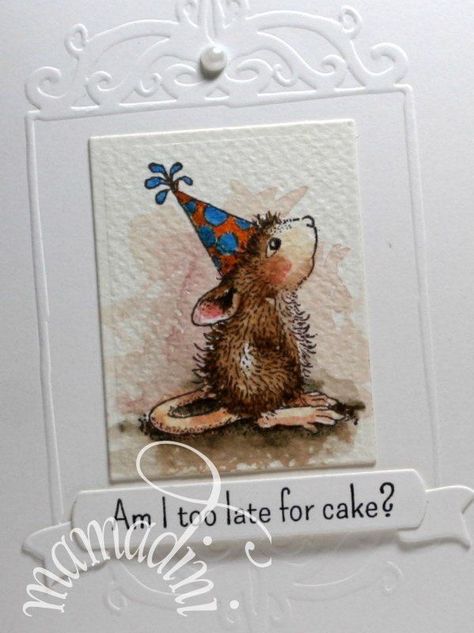 Mouse Cards Handmade, House Mouse Cards, Stampendous Cards, Card House, Mouse Sketch, House Mouse Stamps, Mouse Designs, Mouse Color, Mouse House