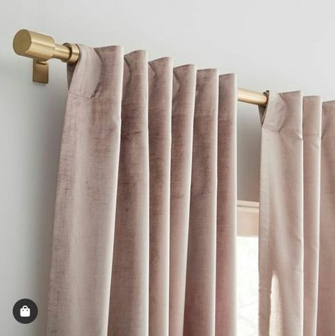 Curtain Rod Ideas, Wooden Curtain Rods, Metal Curtain Rod, Ikea Curtains, Curtain Styles, Plain Curtains, Double Rod Curtains, Double Curtains, Metal Curtain