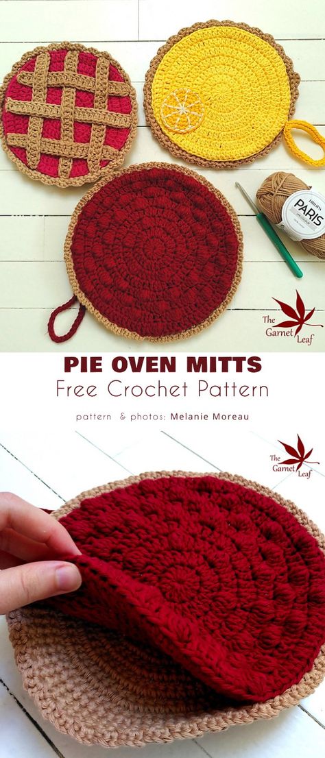 Pie Oven Mitts Diy Food Decor, All Free Crochet Patterns, Crochet Pot Holders Free Pattern, Crochet Potholder Patterns, Crochet Hot Pads, Lazy Afternoon, Crafts Crochet, Potholder Patterns, Crocheted Items