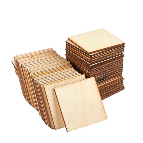 Unfinished Wood Pieces - 60-Pack Wooden Squares Cutout Tiles, Natural Rustic Craft Wood for Home Decoration, DIY Supplies, 2 x 2 inches - Walmart.com 2x2 Wood, Wood Tiles, Wooden Tile, Wooden Slices, Rustic Crafts, Autumn Decorating, Wooden Cutouts, Create And Craft, Gifts Jewelry