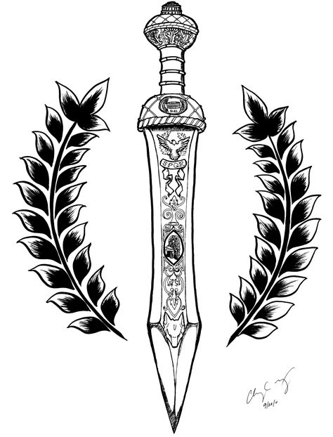 Roman gladius sword Roman Gladius Tattoo, Gladiator Tattoo Swords, Roman Soldiers Tattoo, Gladius Tattoo, Ancient Rome Tattoo, Roman Warrior Tattoo, Roman Empire Tattoo, Tattoo Gladiator, Roman Tattoo Ideas