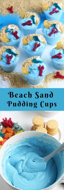 Beach Sand Pudding Cups | Wishes and Dishes Sand Pudding Cups, Sand Pudding, Tavern Ideas, Kids Deserts, Kid Cooking, Dessert Cravings, Pudding Cup, Cheesecake Oreo, Church Games