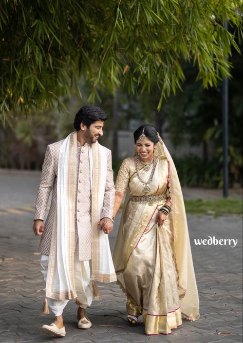 White pattu saree
Offwhite Kanjeevaram saree
Bridal pattu saree
Victorian diamonds
Polki jewellery 
Gold jewellery 
Bridal photography
Bridal hairstyle 
Bridal makeup
Veil
Poses
Bridal poses Reception Couple Outfit, Telugu Groom Outfit, Bridegroom Outfits For Wedding, Couple Wedding Dress South Indian, South Indian Groom Wear Wedding, Bride And Groom South Indian Wedding Outfit, South Indian Groom Outfit For Men, Groom South Indian Wedding Outfits, Groom Indian Wedding Outfits For Marriage Maharashtrian