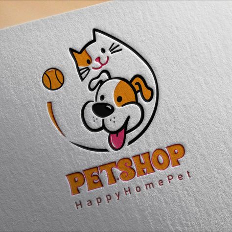 Dog Grooming Logo, Pet Shop Logo Design, Pet Store Ideas, Pet Shop Logo, Pet Branding, Logo Animal, Pet Spa, Desain Editorial, Vector Art Design