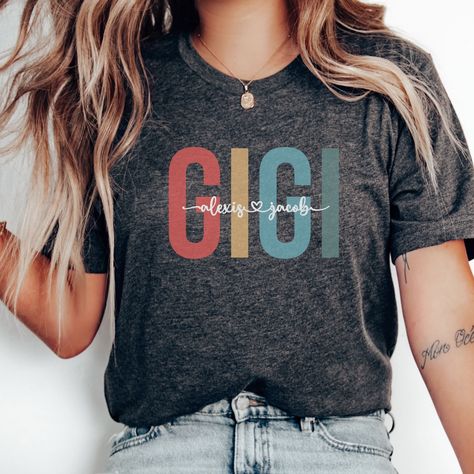 Nana Shirts Ideas, Grandma Shirt Ideas, Gigi Gifts, Grandma Tshirt, Gigi Gift, Gigi Shirts, Nana Shirts, Grandma Shirt, Grandma Shirts