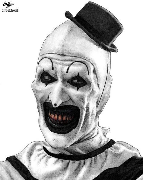 Scary Halloween Drawings, Scary Clown Drawing, Terrifier Clown, Art The Clown Terrifier, Batman Art Drawing, Clown Face Paint, Horror Movie Tattoos, Clown Paintings, Scary Characters