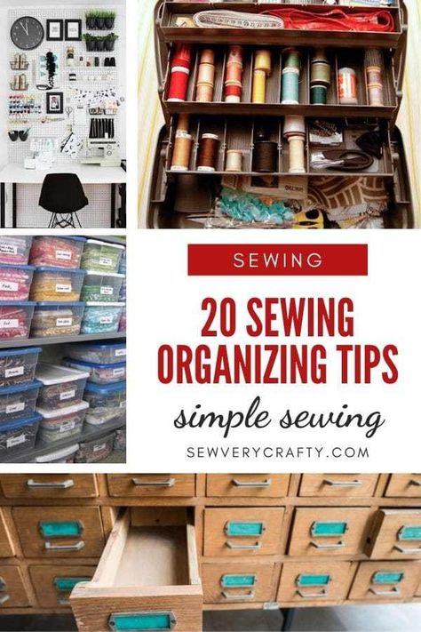 Sewing Organizing Tips Organizing Sewing Notions, Sewing Pattern Organization Ideas, Sewing Supply Storage, Sewing Supply Organization, How To Organize Sewing Supplies, Organizing Sewing Supplies, Organizing Fabric In Sewing Room, Fabric Storage Ideas Organizing, Organize Sewing Supplies