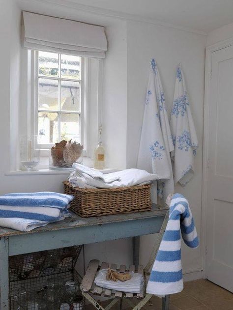 Cornish Cottage, Cottages By The Sea, Blue Cottage, Cottage By The Sea, Surf Shack, Seaside Cottage, Beach Cottage Decor, Beach House Interior, Beach House Design