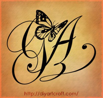 Ag Letters Tattoo Designs By Diyartcraft Com Tags Letters Tattoo Designs, Letter Butterfly Tattoo, Butterfly Initial Tattoo, Small Butterfly Tattoo With Initials, Butterfly With Initials Tattoo, Letters With A Butterfly Signature, Letters Tattoo, Destop Wallpaper, Quotation Format