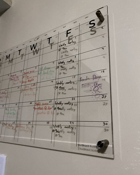 Clear Whiteboard, Walpeper Aesthetic, Desktop Whiteboard, Office Guest Bedroom, Acrylic Calendar, Dry Erase Wall, Spring Semester, Study Stationery, Personal Computer