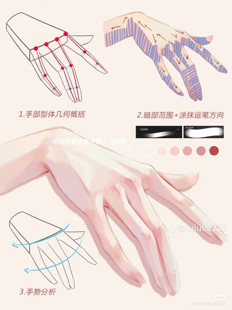 Folds Drawing Reference, Digital Art Hands, How To Draw Manhwa, Xiaohongshu Tutorial, How To Do Digital Art, Hands Together Reference, Upside Down Pose, Hand Shading, Improve Art