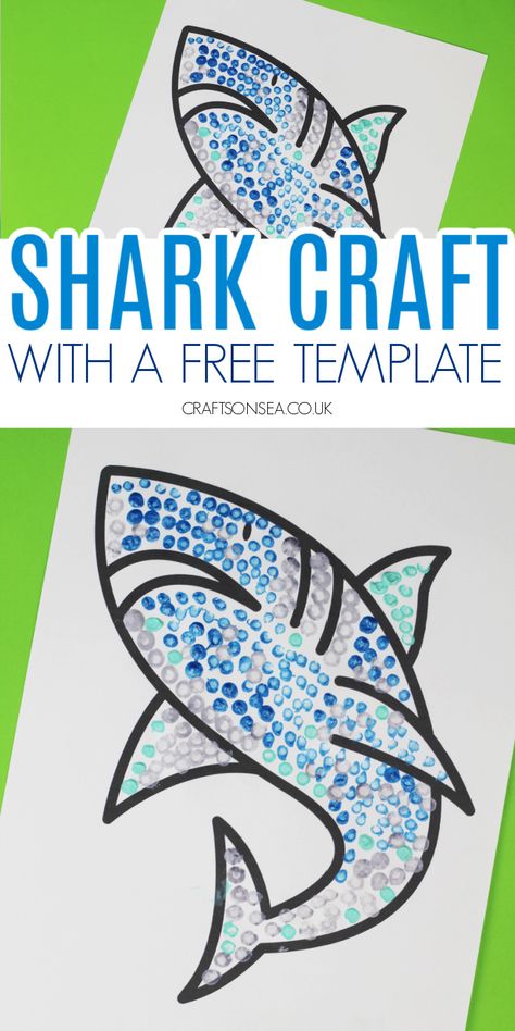 Shark Week Toddler Crafts, Shark Art Kindergarten, Shark Popsicle Stick Craft, Sharks Crafts For Preschool, Shark Suncatcher Craft, Diy Shark Craft, Ocean Themed Activities For Preschoolers, Shark Directed Drawing, Shark Art For Preschool