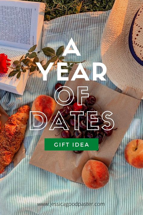 Time together is the best way to celebrate your husband, wife, boyfriend, or girlfriend! A year of preplanned dates is the gift that keeps on giving. Includes 12 fun date night ideas for any budget. #datenight #dateideas #christmas #valentinesday #giftideas #yearofdates #anniversary 12 Dates A Year Ideas, A Year Of Dates, Dates For A Year Gift, Monthly Dates With Husband, Preplanned Date Ideas, Wedding Gift Dates For A Year, Monthly Date Night Gift, Progressive Dinner, Date Night Gifts