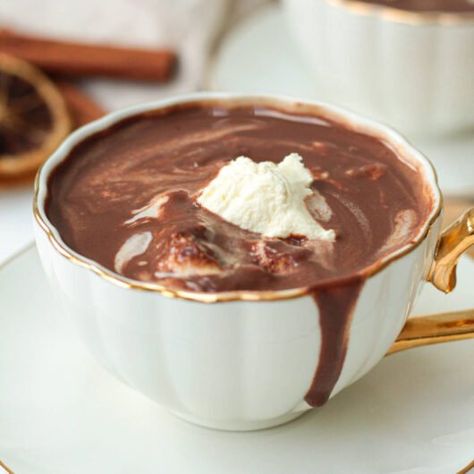 Authentic French Hot Chocolate French Hot Chocolate Recipe, Best Hot Chocolate Recipe, Roasted Tomato And Garlic, French Hot Chocolate, French Pastries Recipes, Best Hot Chocolate Recipes, The Best Hot Chocolate, Pastries Recipes, Best Hot Chocolate