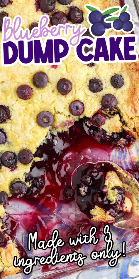 Blueberry Dump Cake Recipe Easy Yellow Cake, Blueberry Dump Cake, Blueberry Dump Cake Recipes, Fruit Pie Filling, Blueberry Dump Cakes, Dump Cake Recipe, Canned Blueberries, Golden Cake, Blueberry Pie Filling