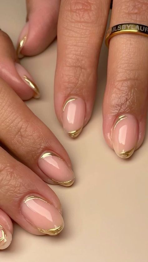 nail art Hoco Nails, Nagellack Trends, Golden Nails, Milky Nails, Formal Nails, Nagel Tips, Casual Nails, Short Acrylic Nails Designs, Neutral Nails