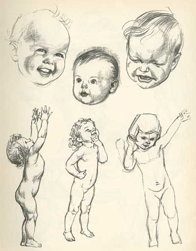 Willy Pogany, 얼굴 드로잉, Children Sketch, Human Drawing, Baby Drawing, Figure Sketching, 3d Drawings, Anatomy Drawing, Figure Drawing Reference