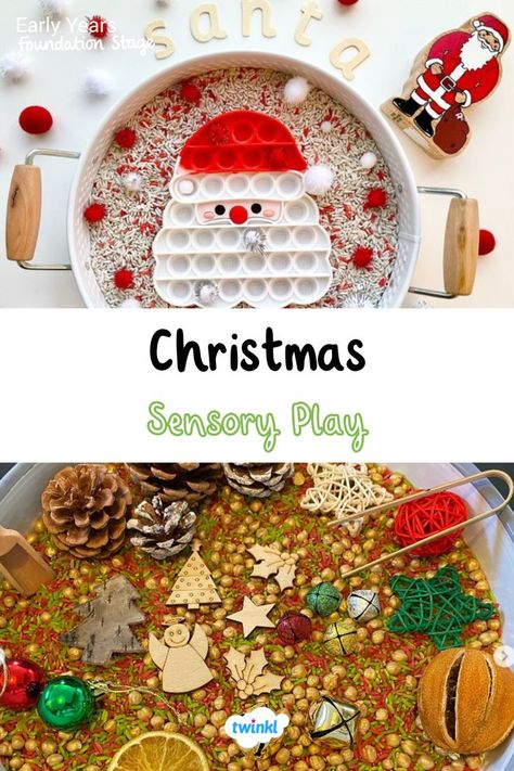 Take some inspiration from these lovely christmas sensory play ideas! For more christmas sensory bins, christmas sensory bottles and bags click on the pin. Special thanks to @sprinkle_the_fun @ourplaydaze for these christmas sensory activities. Nativity Sensory Play, Christmas Sensory Tray, Christmas Sensory Bin Toddlers, Christmas Sensory Bottles, Christmas Sensory Activities, Nursery Room Ideas Childcare, Christmas Sensory Play, Christmas Eyfs, Eyfs Christmas