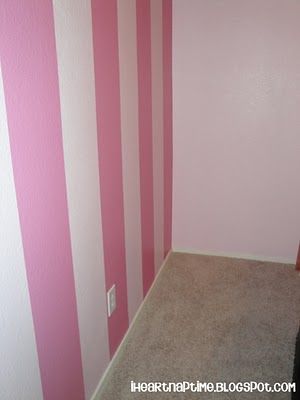 Tutorial: how to paint stripes on wall Painted Stripes On Wall, Striped Walls, Paint Stripes, Big Girl Rooms, Small Room, Room Interior Design, Nap Time, Kids' Room, How To Paint