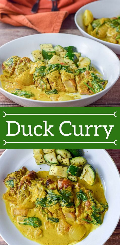 This Breast of #Duck #Curry is so easy! Have leftover roasted duck? Make this and enjoy your duck leftovers! You can also use chicken if you want! #duckbreast #curry #dishesdelishrecipes https://ddel.co/duckcurry Indian Duck Recipe, Healthy Duck Recipes, Keto Duck Recipes, Duck Stew Recipes, Duck Recipes Easy, Duck Curry Recipes, Recipes With Duck, Duck Recipes Breast, Duck Breast Recipes Easy