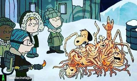 Love horror ❤ on Instagram: “So sweet 💙🐶👽 . #thething #crossover #snoopy #funny #funnycrossover #horrorclassics #horrorfilmfan #horrorlovers #horrorfan Regrann from…” Scp 610, The Thing 1982, The Memes, Peanuts Cartoon, Horror Lovers, John Carpenter, Charlie Brown Christmas, Charlie Brown Peanuts, Scary Movies