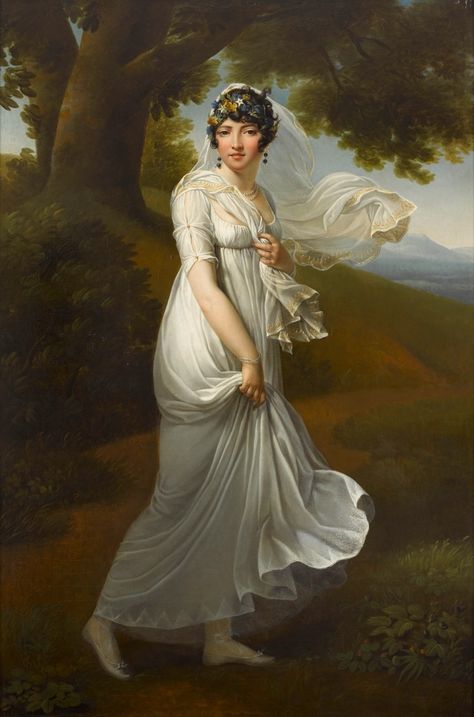 Early 1800s - Carolina Murat, Regina delle Due Sicilie by ? Chateau De Malmaison, 19th Century Portraits, Regency Era Fashion, 1800s Fashion, Regency Fashion, Art Ancien, 19th Century Fashion, Regency Era, Historical Art