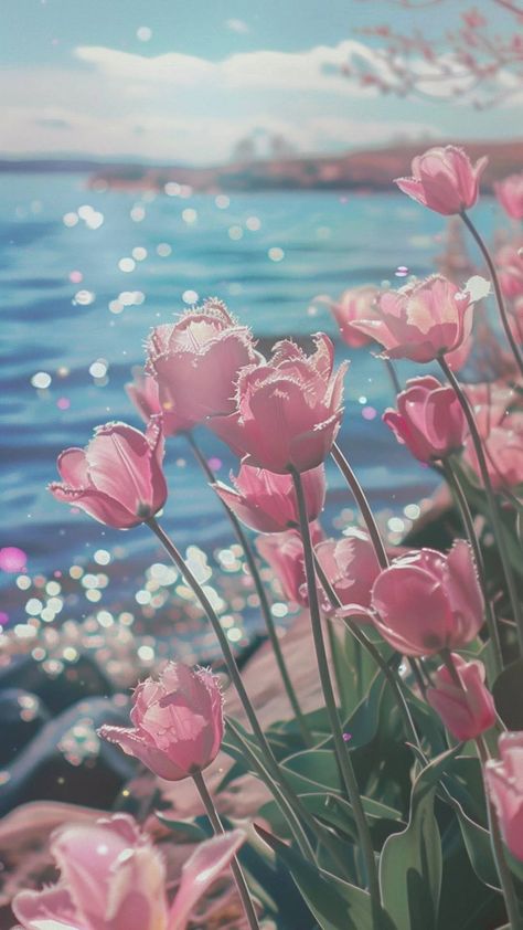 aesthetic cute wallpapers 4k lockscreen of riverbank tulips – lifeadorable Lock Screen Wallpaper Tulips, Tulips Lockscreen, Pink Tulips Lockscreen, Tulips Wallpaper With Sunset, Tulips With Cat Wallpaper, Pink Tulips Desktop Wallpapers, Neon Nail Polish, Nail Tip Designs, Spring Acrylic Nails