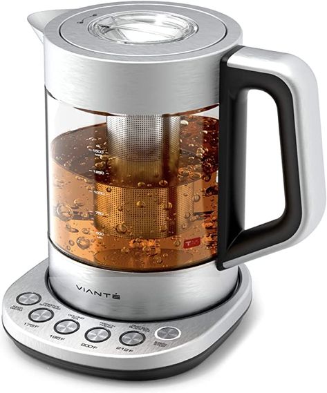 Amazon.com: Electric Glass Kettle and Tea Maker with Removable Infuser and Temperature Controls. Brewing Programs for your favorite types of teas and Coffees. Stainless Steel Glass Boiler. BPA-FREE 1.6 liters: Home & Kitchen Glass Kettle, Glass Tea Kettle, Electric Tea Kettle, Water Boiler, Tea Maker, Water Kettle, Types Of Tea, Tea And Coffee, Loose Tea