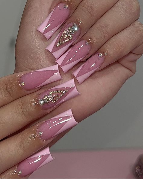 V French Tips, V French Tip, Nail Base, Pink French Nails, Mauve Nails, Tapered Square Nails, 2024 Nails, Spring Nail Designs, Baddie Nails